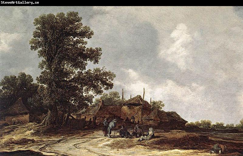 Jan van Goyen Cottages with Haystack by a Muddy Track.